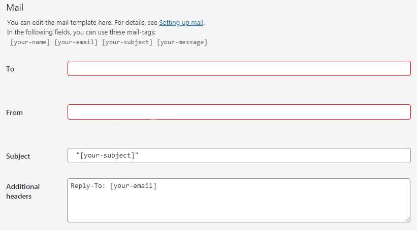 Contact Form 7 email tab